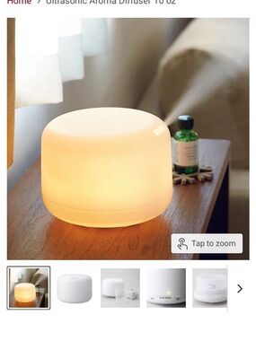 Muji White Ultrasonic Aroma Diffuser with Warm Glow